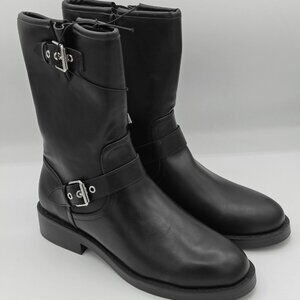 DV by Dolce Vita Payce Black Moto Boots • Women’s Mid-Calf Buckle Boots